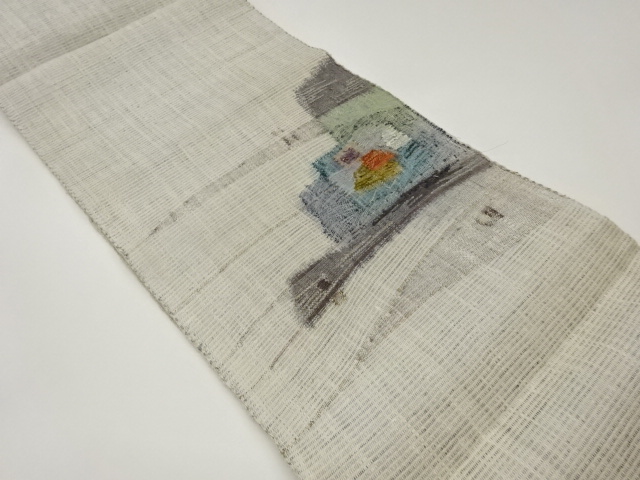 JAPANESE NAGOYA OBI / MAWATA TSUMUGI / WOVEN ABSTRACT